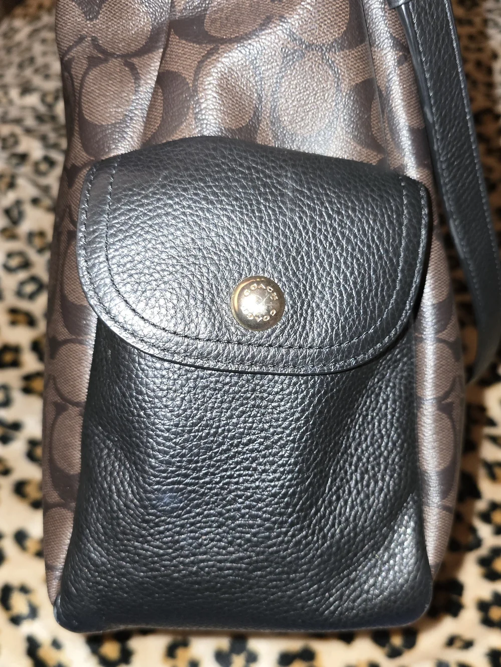 Coach Signature Brown and Black Tote